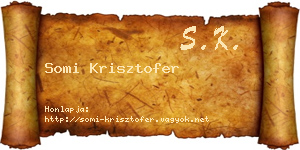 Somi Krisztofer névjegykártya